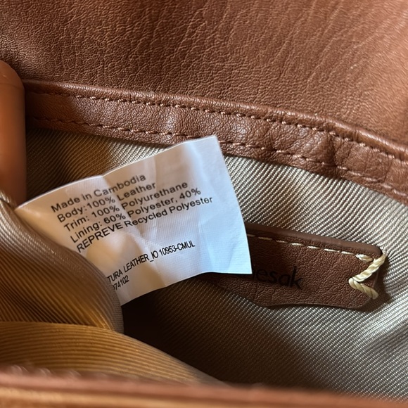 The Sak leather tobacco floral embossed hand wristlet or crossbody wallet purse - Picture 11 of 11